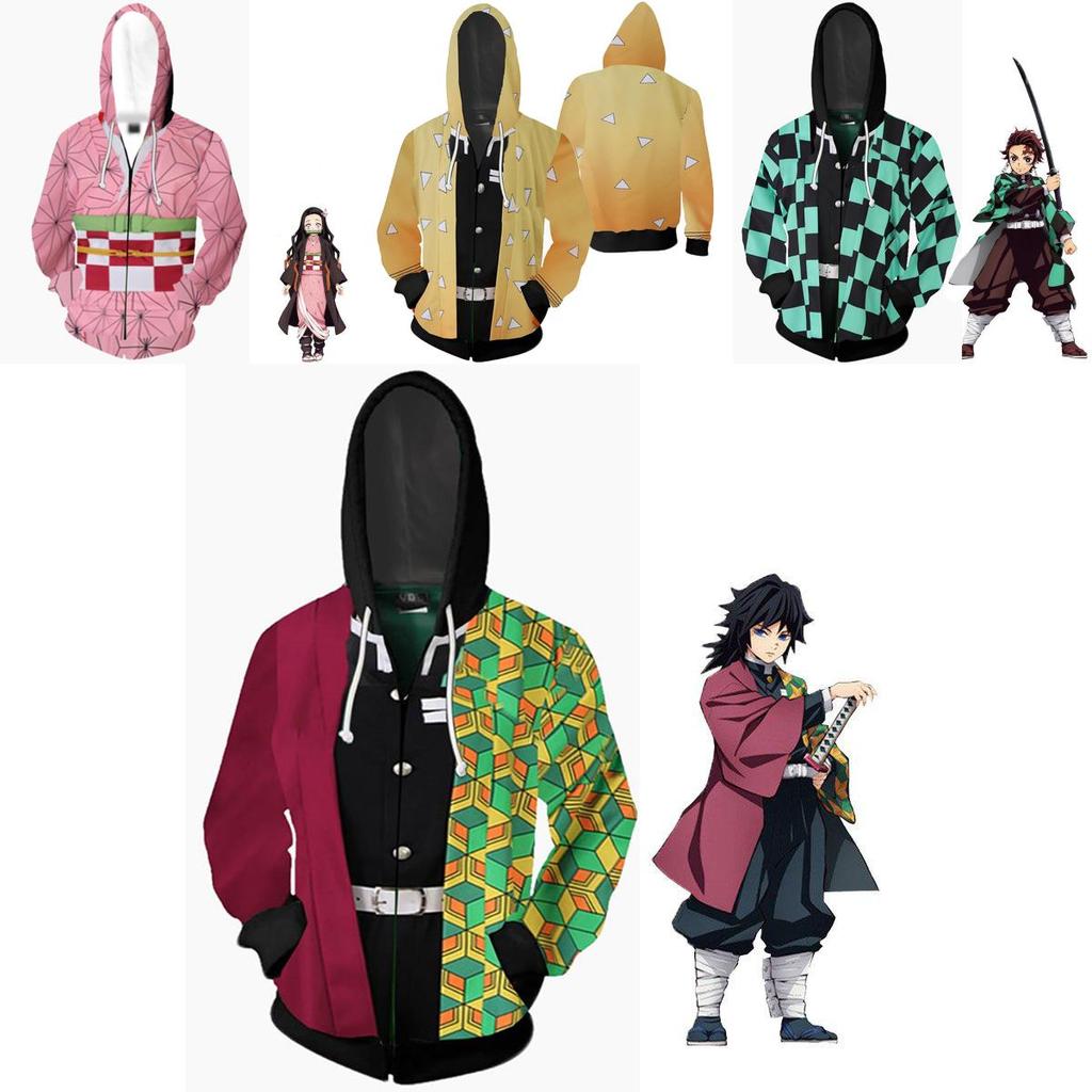 Demon Slayer Kimetsu No Yaiba Vibrant Soft Zipper Up Hoodie For Comfort