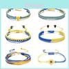 Ukrainian Flag Handcrafted Beaded Bracelets With Adjustable Rope For Travel Gifts