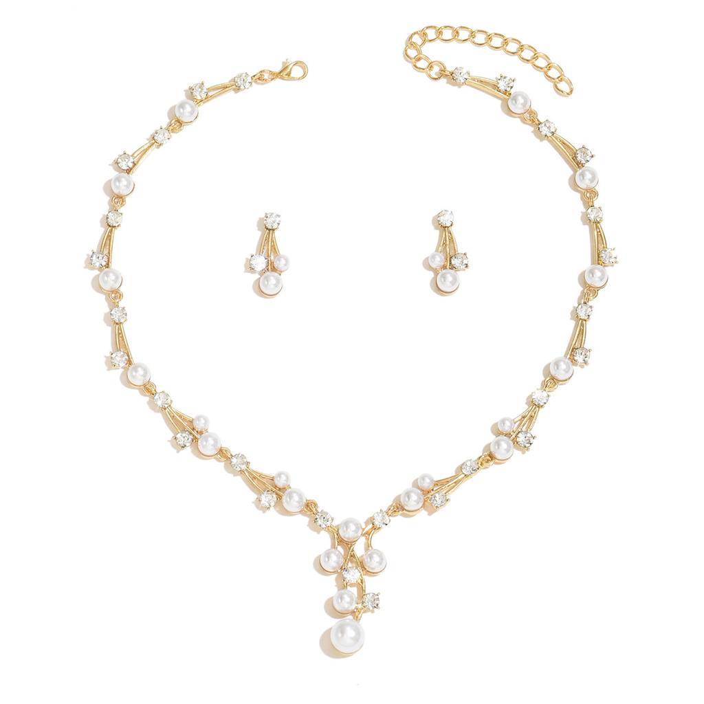 Bridal Accessories Necklace Earrings Jewelry Set Banquet Dress Set Chain Fashion Temperament Accessories