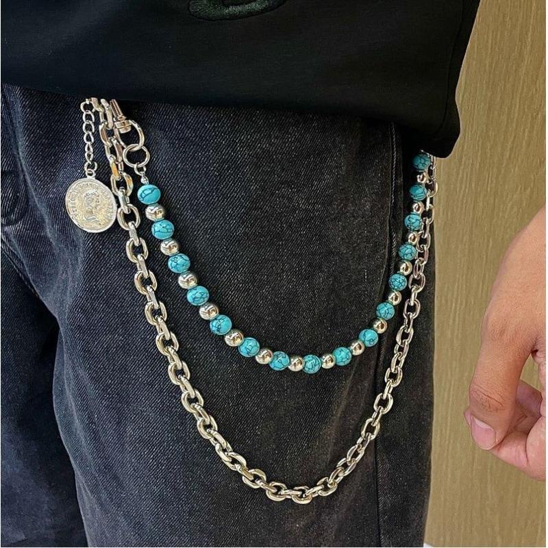 Punk Style Metal  Waist Chain Jeans Accessories Pendant For Men Women Hip-Hop Versatile Pants Chain Clothing Accessories