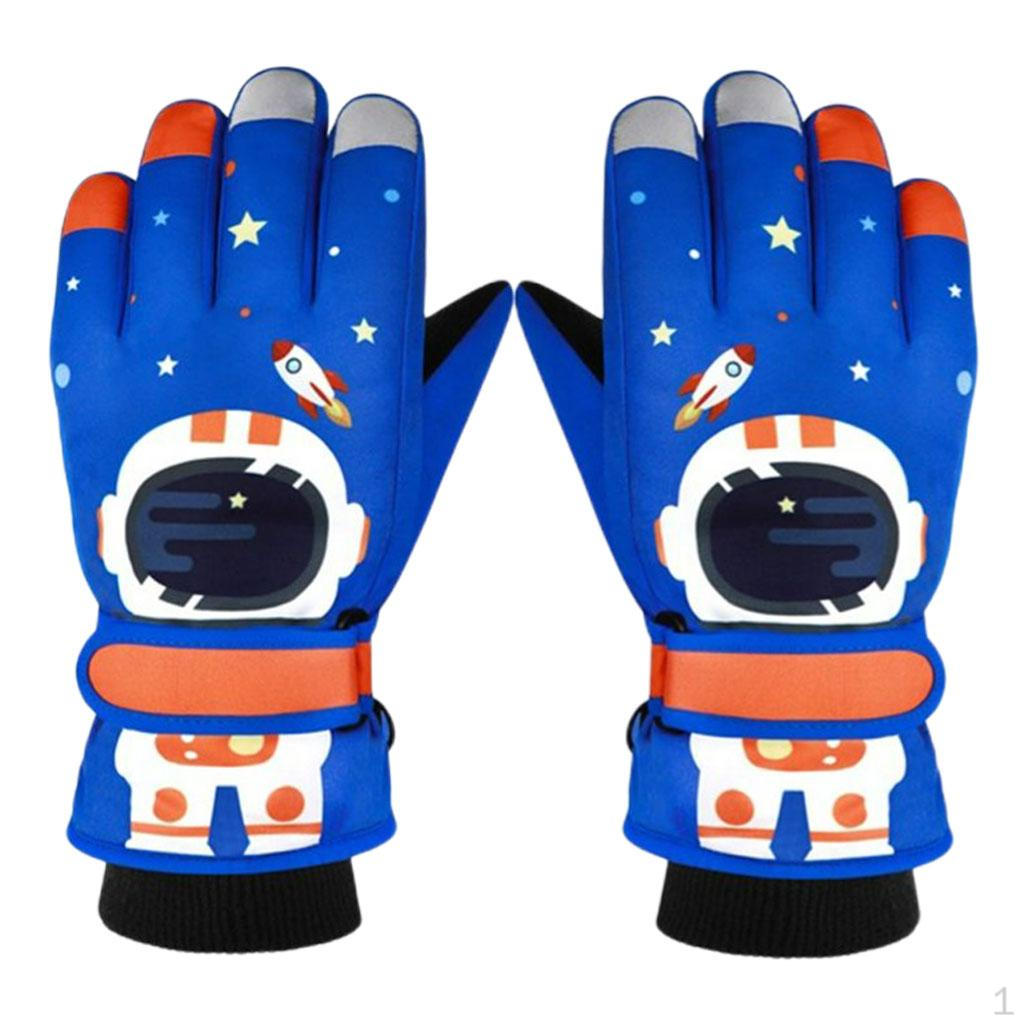 1 Pair Toddler Ski Kids Winter Gloves Waterproof Warm Adjustable
