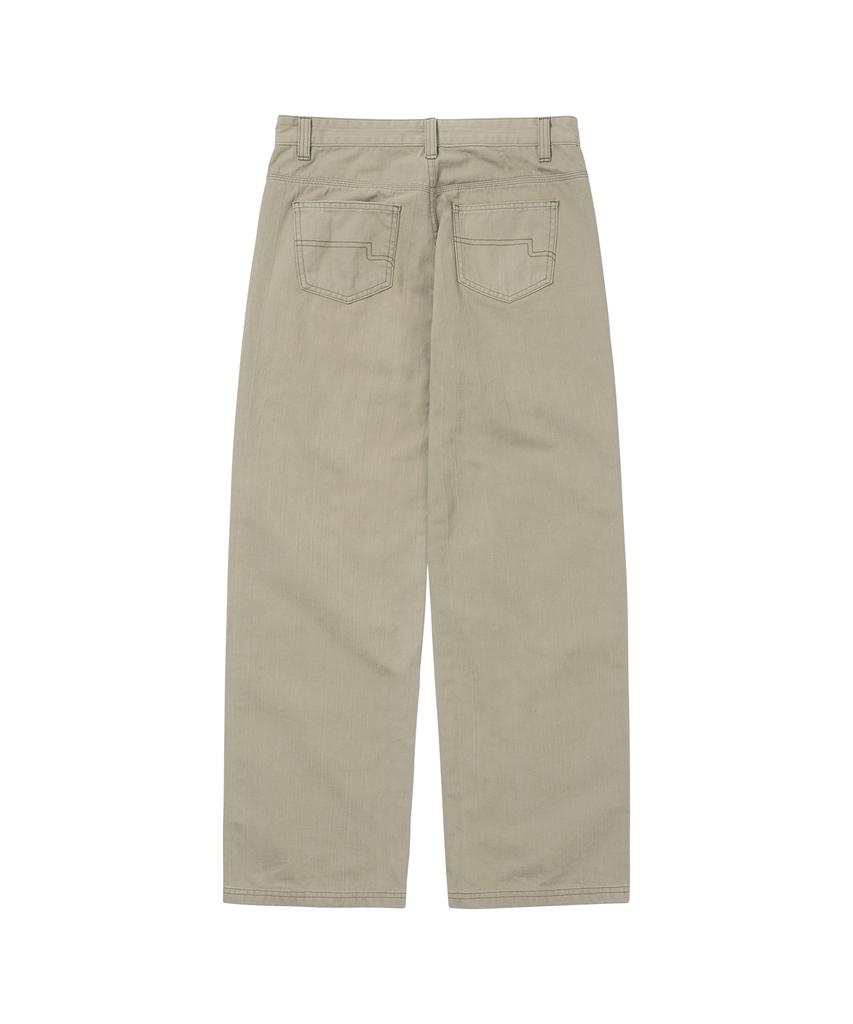 WELLBEING EXPRESS Button Detail Pants Beige