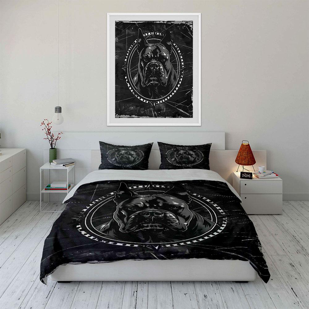Bulldog Design Three-Piece Set Multiple Sizes Kid'S And Adults' Bedroom Exquisite 3Pc Bedding Set, Gift