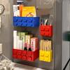Magnetic Fridge Organizer - Colorful Multi-Compartment Storage Basket for Kitchen & Desk. Save Space, Stay Organized!