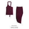 Kaslead New Women Clothes Western Style Fashion Asymmetric Top Skirt 1198002 1198003
