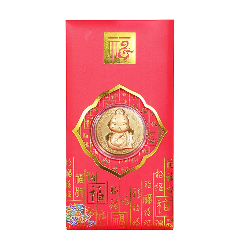 

2025 New Year Of The Snake Commemorative Coins Good Luck Coin with Red Envelope Chinese Snake Lucky Coin Art Collectibles