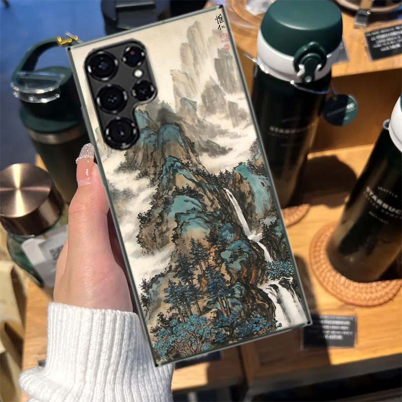 Chinese Style Ink Painting Art Cases Phone Case for Samsung Galaxy S26 Ultra S25 Edge S24 S23 FE S21 Plus S20 S22 S10 Cover TPU