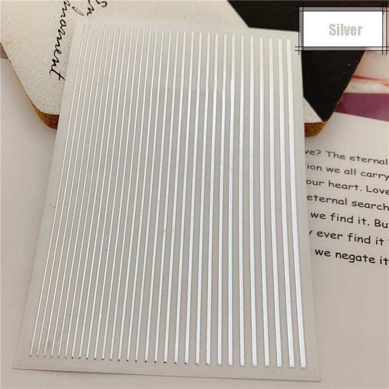 12Pcs/1pcs Nail Lines Strip Stickers Gold/Silver Metal CurveStrip Tape Decals Self-Adhesive Slider DIY Manicure Nail Art Sticker