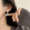 Trendy Black Stone Stud Earrings: Exquisite Retro Style with Elegant Craftsmanship for Women