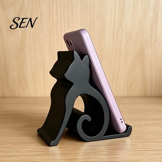 Cell Phone Stand for Cat Lovers Cute Mobile Holder Stand, Desktop Mount Desk Office Universal Bedroom, 3D Printed Stable Diagonal Support Smartphones