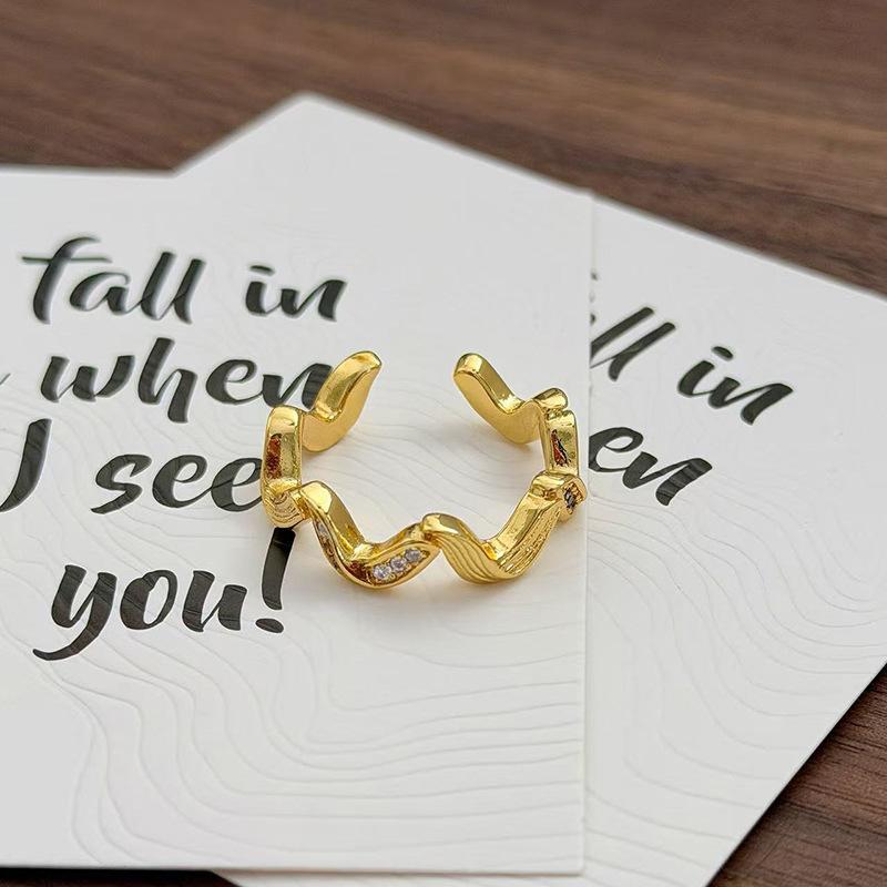 Medieval Vintage Simple Plain Ring Narrow Version French Retro Brushed Ring Irregular Geometric Personality Ring Woman