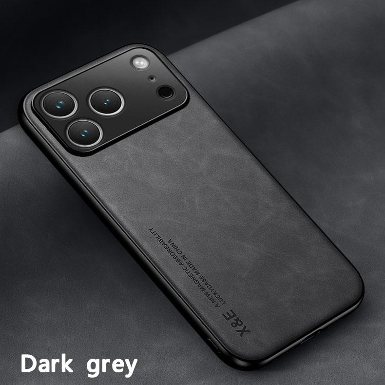 Kožené Pouzdro Pro iPhone 17 Pro Max 16 15 14 13 12 11 Pro Max 16e Kryt S Kovovým Podstavcem Držák Do Auta Kryt Capa Fundas