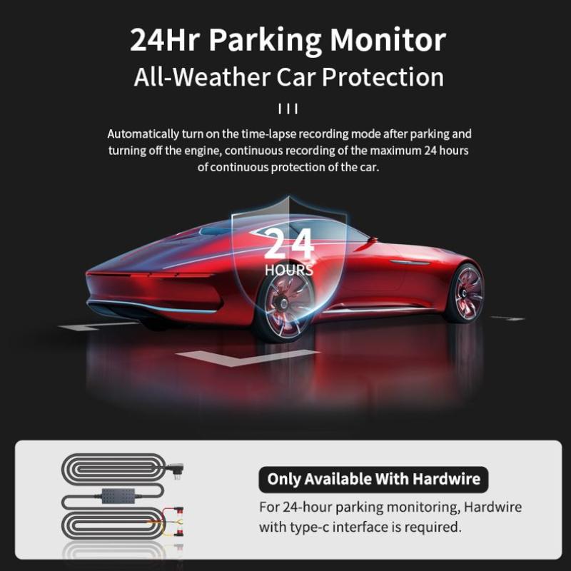 Dash Cam per Auto 3/4 Canali Scatola Nera Telecamera di Guida FHD Anteriore Sinistra Destra Posteriore Visione Notturna Registrazione in Loop