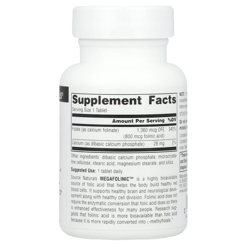 Source Naturals MegaFolinic™ 800mcg 120 Tablets