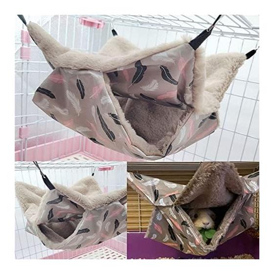 YFFSFDC Pet Hammock Cage Sleeping Bag Breathable Playground for Relaxing Sleep Heat Retention Hamster Mouse Rat Hamster Bird Parrot and Other Small