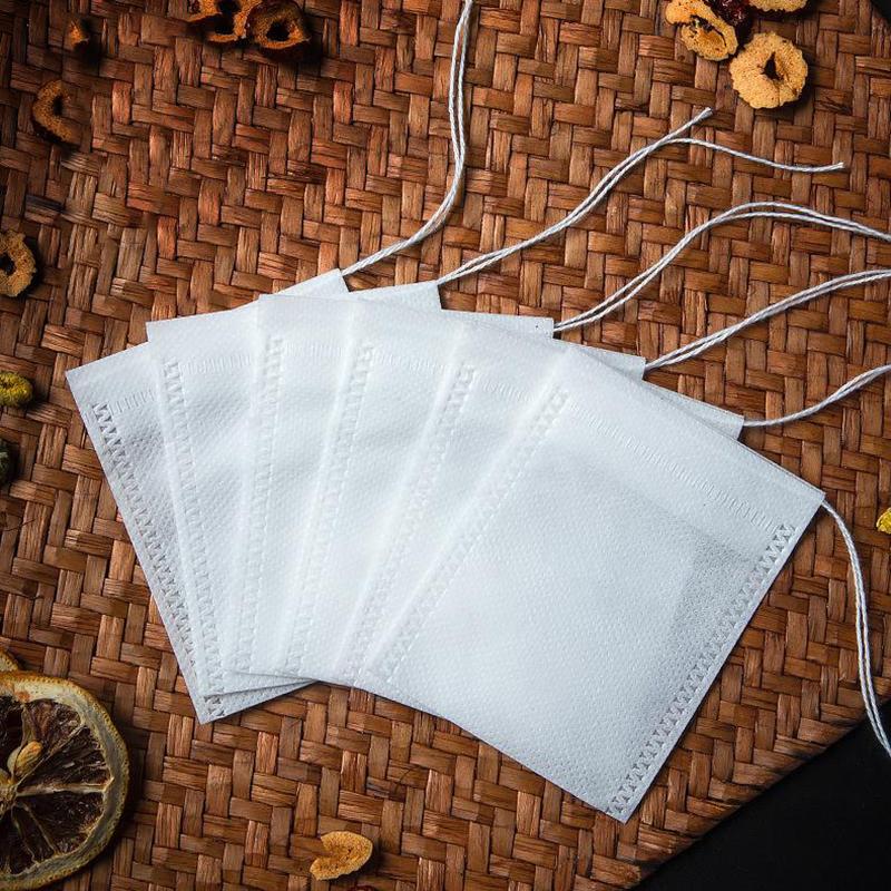 100 Bucăți Pliculețe de Ceai De Unică Folosință Multi-Dimensiuni Material Nețesut Pentru Ceai cu Frunze Vrac Pungă goală cu Șnur Pliculețe Filtru pentru Cafea Rece