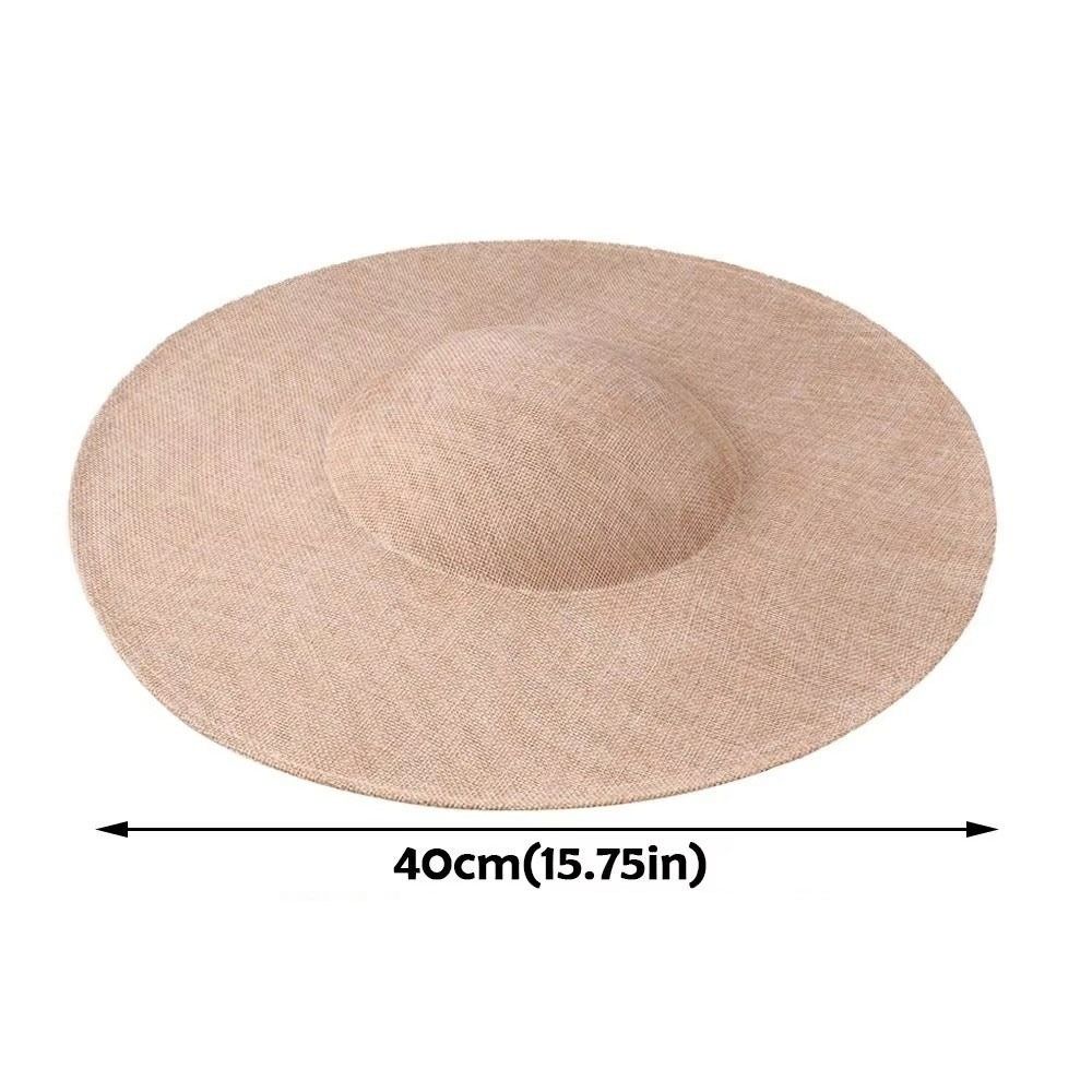 Exquisite Unifarbene Netzmütze Großer Breiter Rand Maskenball Zylinder Kopfschmuck Formeller Hut Brautkopfschmuck Party