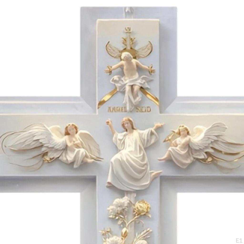 2D Acrylic Art Religious Wall Cross .8x11.8inch Elegant Artwork for Baptism, Wedding Accessory