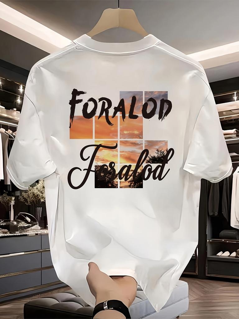 Heavy Pure Cotton Trendy Brand Printed Shortsleeved Tshirt Mens Summer New Largesize Versatile Casual Top