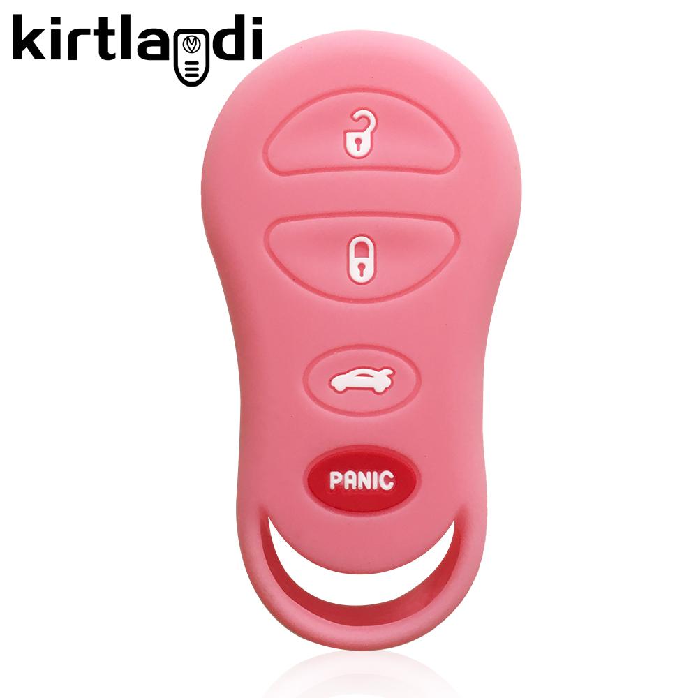 Silicone Remote Car Key Case Cover for Chrysler Grand Voyager PT Cruiser Sebring Jeep Liberty Dodge Transmitter 3/4 Button Fob