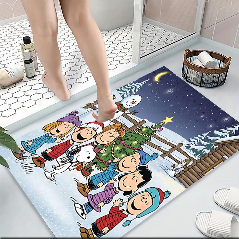 Christmas Snow Carpet Rug Soft Washable Anti Slip Home Living Room Sofa Mats Personalized Christmas Rug