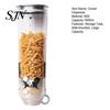 Plastic Food Storage Bin Wall Mounted Dry Dispenser, Space Saving Container with Measuring Kitchen Organization Accessories Cup, Clear Airtight