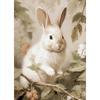 Vintage Easter Cute Little Rabbit Wildflower Posters and Prints Canvas Printing Wall Art Picture for Living Room Home Decoration