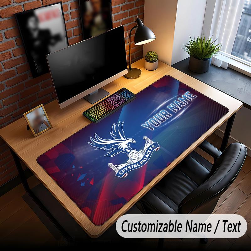 Large Mouse Pad Crystal Palace Print Custom Name Text Desk Mat for Office Gaming