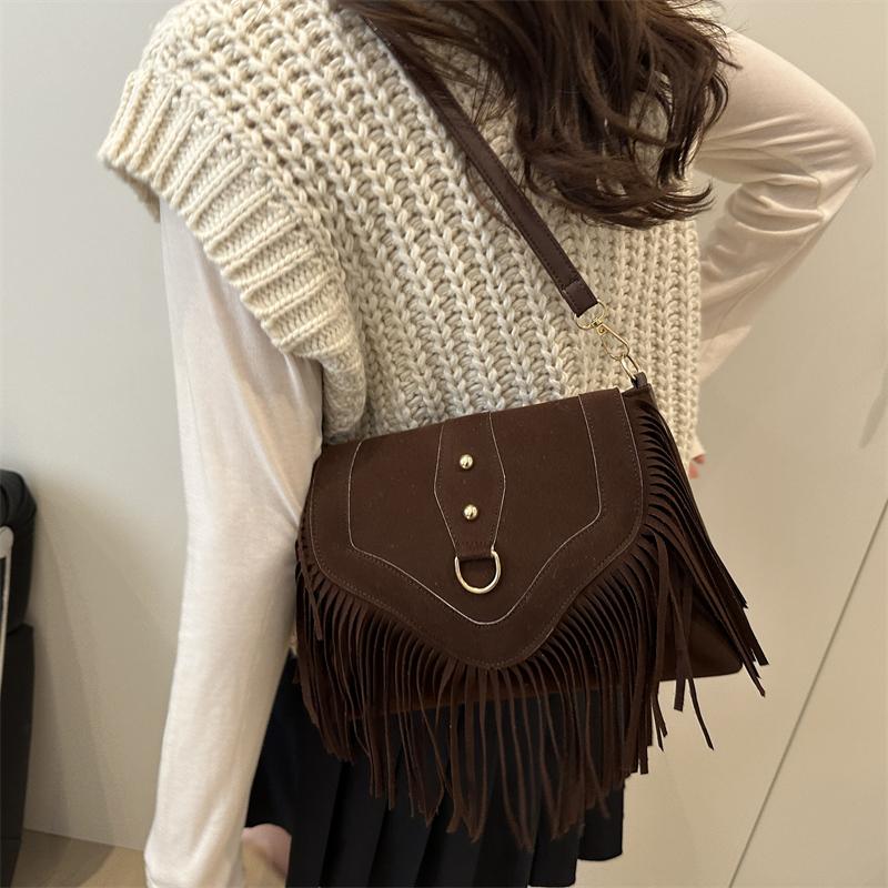 Tassel Trim Slouchy Bags Large Matte Underarm Bag Boho Cowgirl Purse Leopard Print for Women Travel Shopping Daily Use