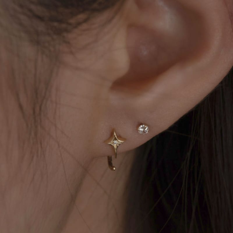 youngglow 14k sparkle C-type piercing earring