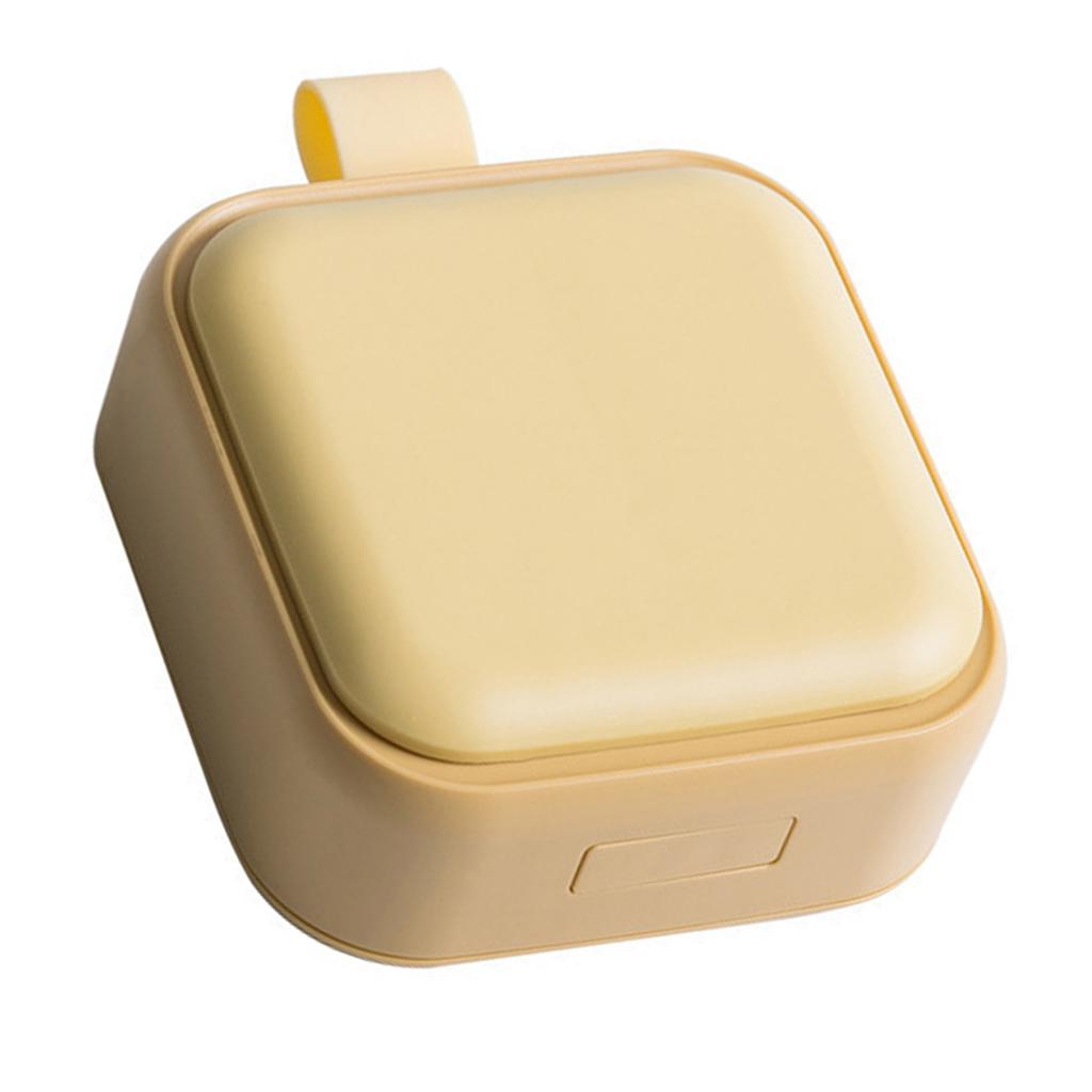 4 Compartments Travel Medicine Organizer Sealed Small Medicine Box Weekly Medicine Case Portable Vitamin Container Square Yellow