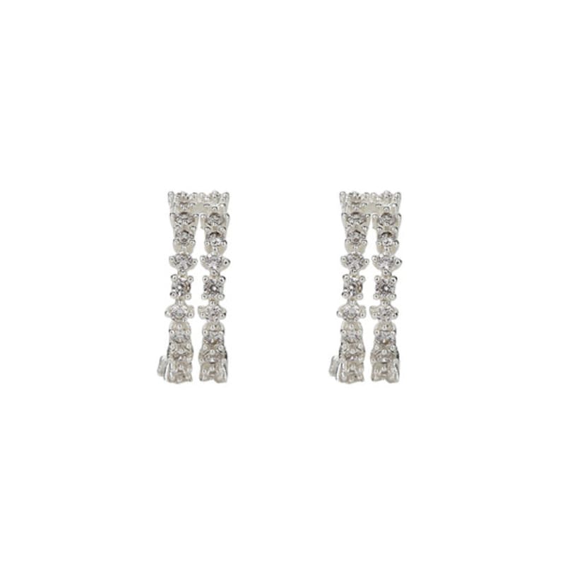 Charmy half moon cubic-earring