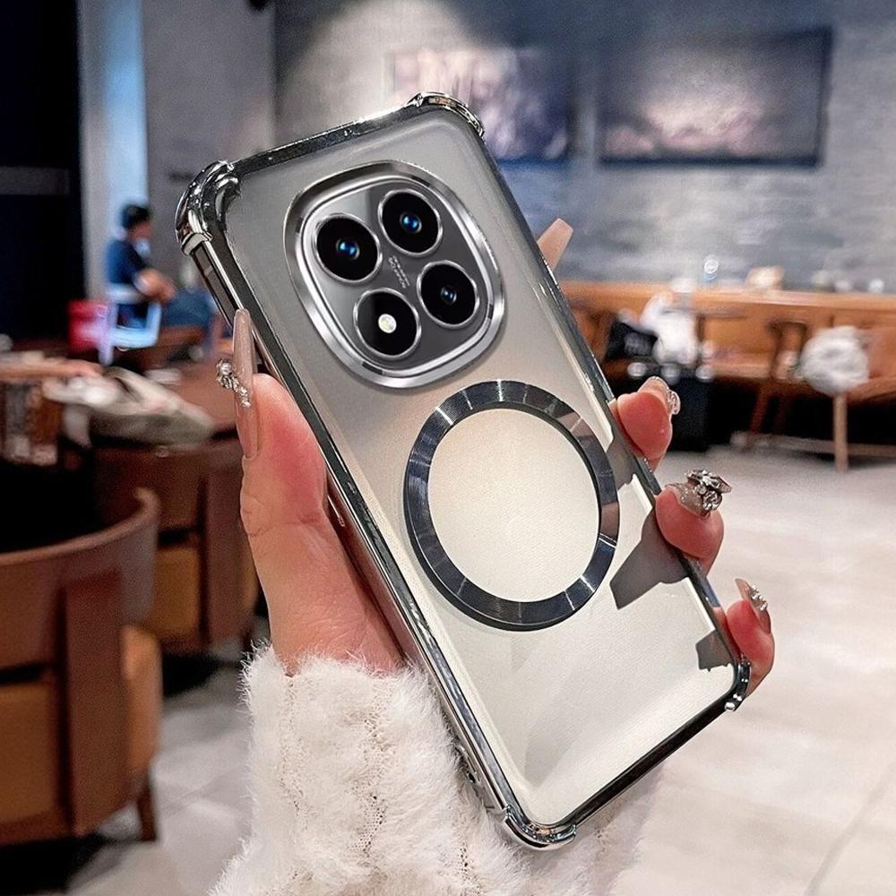 Luxury Plating Shockproof Magnetic Phone Case For Xiaomi Redmi Note 14 Pro Plus 14S 4G 5G Note 15 Clear Soft Silicone Back Cover
