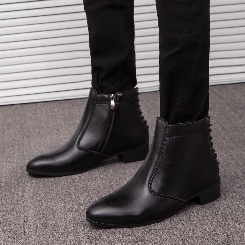 

Мужские вечерние ботильоны с острым носком и кончиками крыльев, повседневное платье в стиле ретро на молнии, кожаный удобный смокинг, свадебные пиджаки, обувь для мужчин, большие размеры