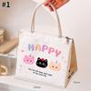 Kawaii Lunch Bag Bento Bag Large Capacity Women's Bag Handle Insulated Bento Bag Cute Portable Tote Bag Kitchen Organizers