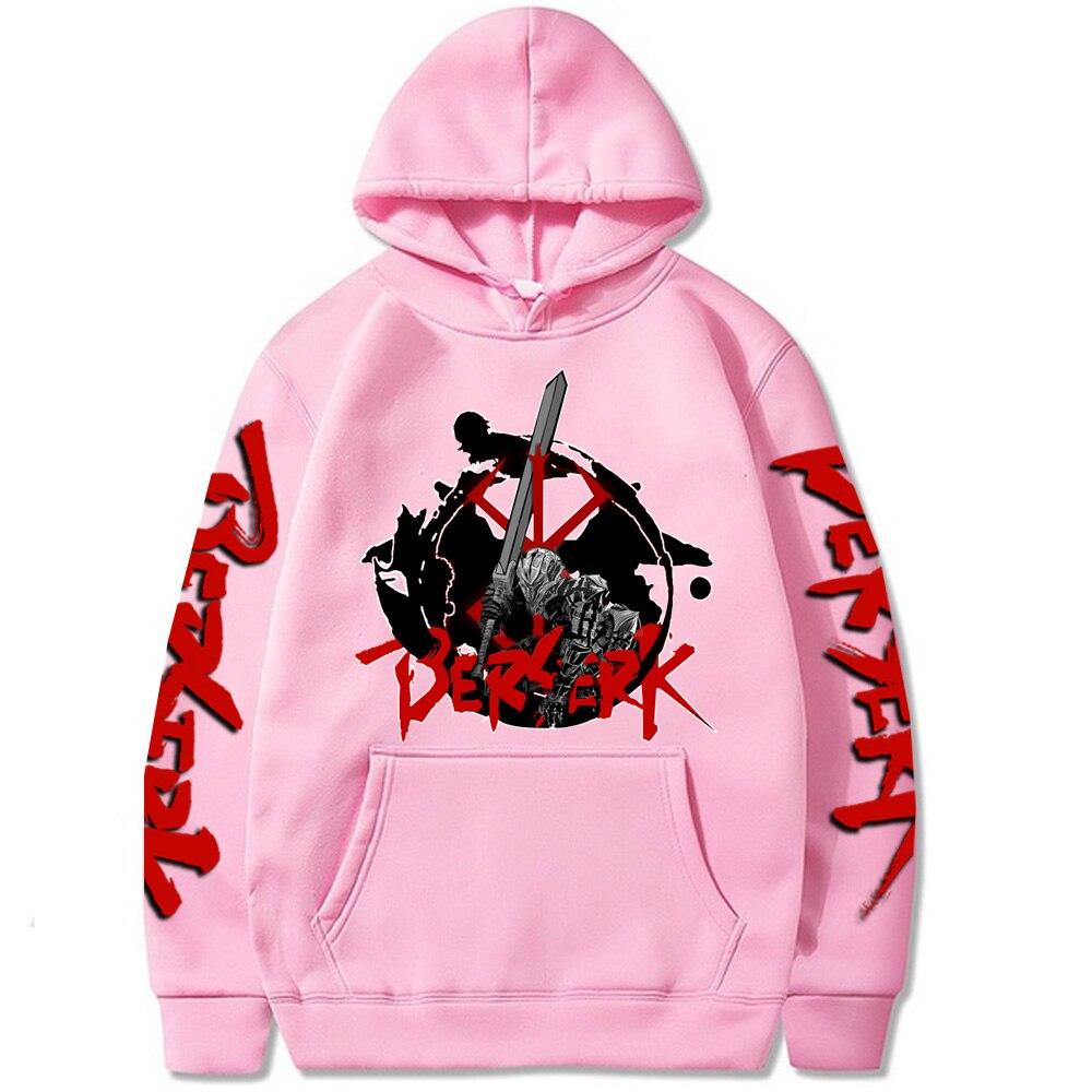 

Guts Graphic Print Hooded Anime Berserk Vintage Pullover Men Women Plus Size Hoodies Prefused Sweatshirt Harajuku Streetwear 4XL розовый