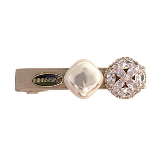 Bangs Hairpin Imitation Pearls Sparkling Rhinestones Inlaid Side Bang Hair Clip High Gloss Small Face Shaping Hair Accessory D