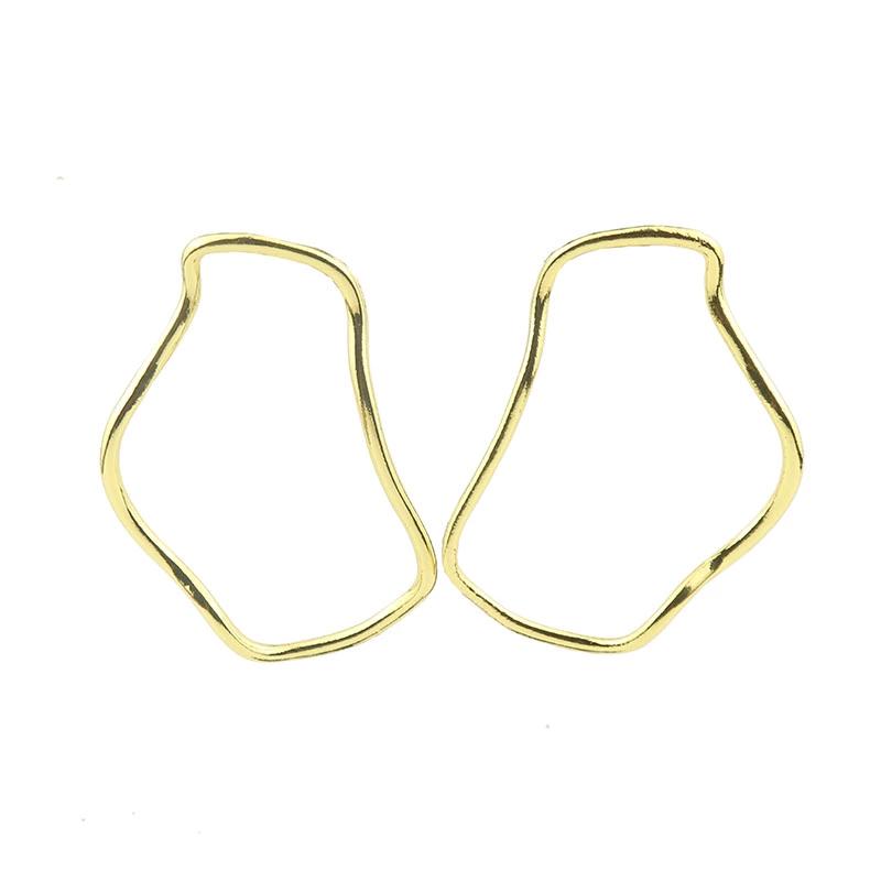 

Simple temperament geometric metal earrings, versatile and thin street shot trendy girl earrings золотой