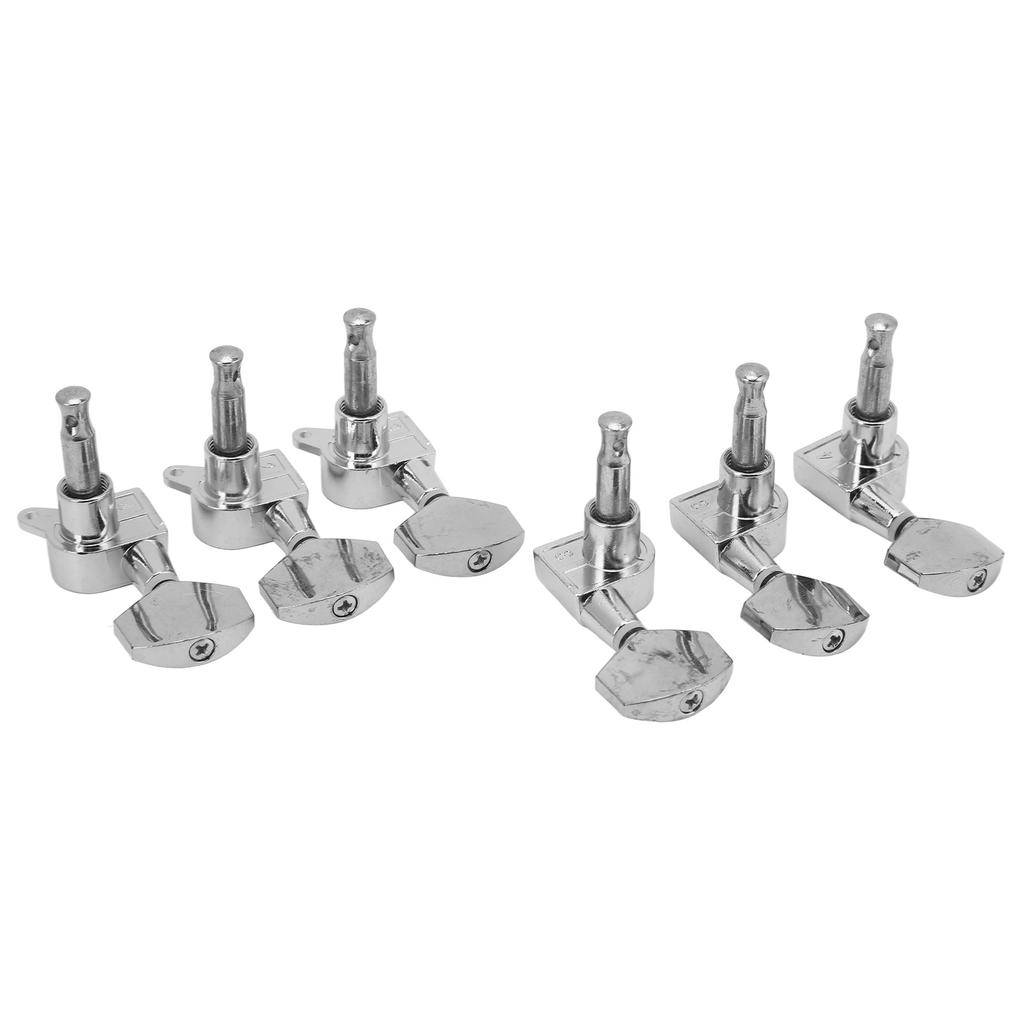Stimmschlüssel für Gitarrensaiten, vollständig geschlossen, quadratischer Kopf, Stimmknöpfe mit Schrauben, Muttern, Unterlegscheiben, Teile, Silber