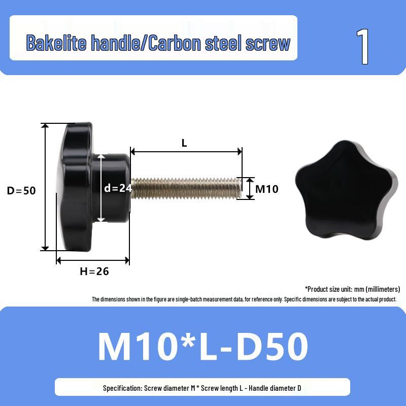 Bakelite Handle Mechanical Adjustment Screw with Rubber Hex Head (M5 M6 M8 M10)