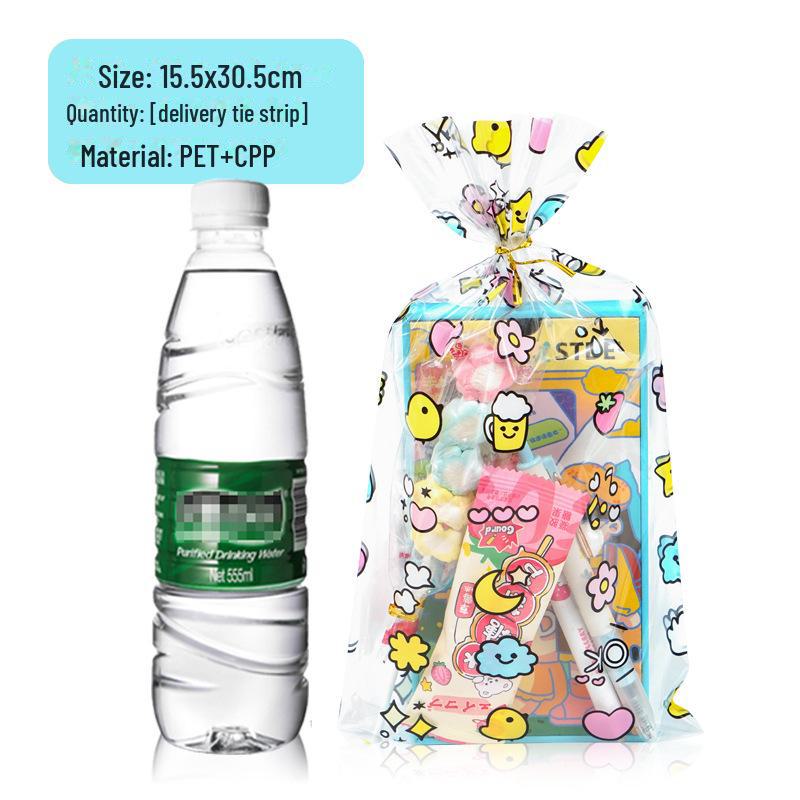 

Прозрачный вертикальный пакет для радужного попкорна и закусок из печенья