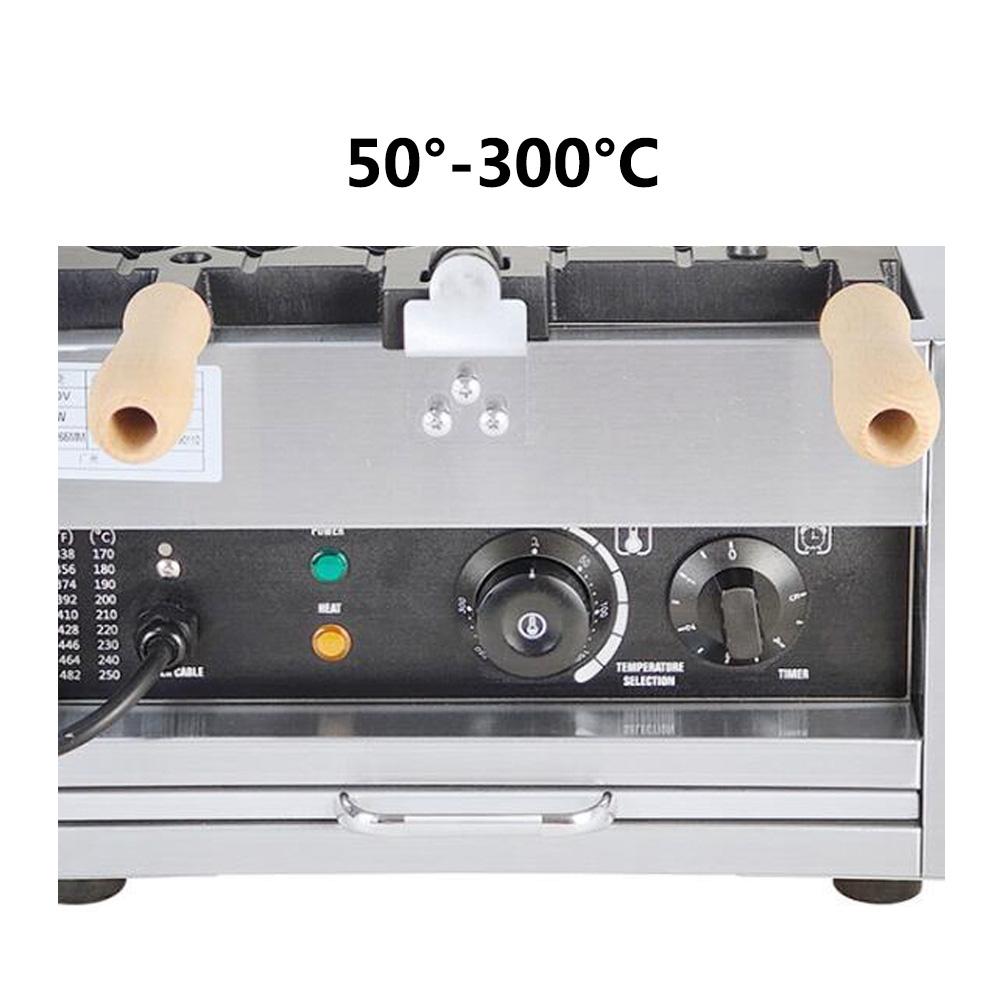 110V/220V 1500W Ticari Şekerlenmiş Haws Elektrikli Waffle Makinesi Şiş Waffle Makinesi Tüylü Yumurtalar Waffle Fırını