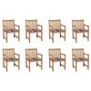 Day and Night - Day and Night Garden Chairs 8 Units Solid Teak Wood Red Checkered Cushions