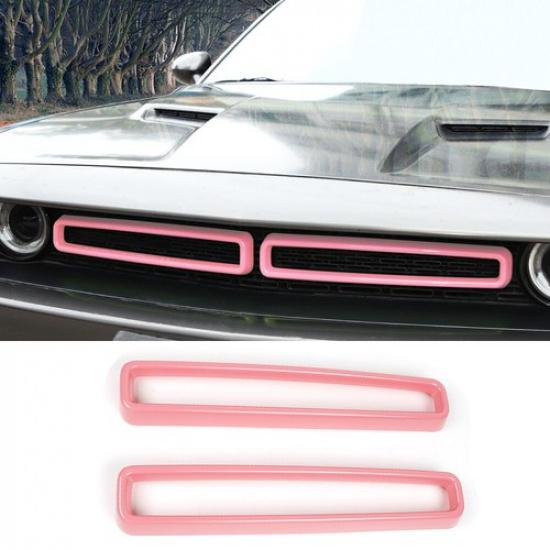 Pink Front Grill Mesh Grille Erts Trim Cover Frame For Dodge Challenger 2015+