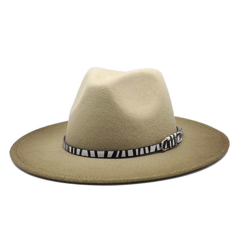 Spray Paint Gradual Change Color Jazz Hat Season Men And Women Retro Two-Color Woolen Hat