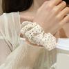 Elegant Elastic Hair Scrunchies With Dot French Design Ponytail Holder Women's Fashion Hairpiece For Sports Daily Use