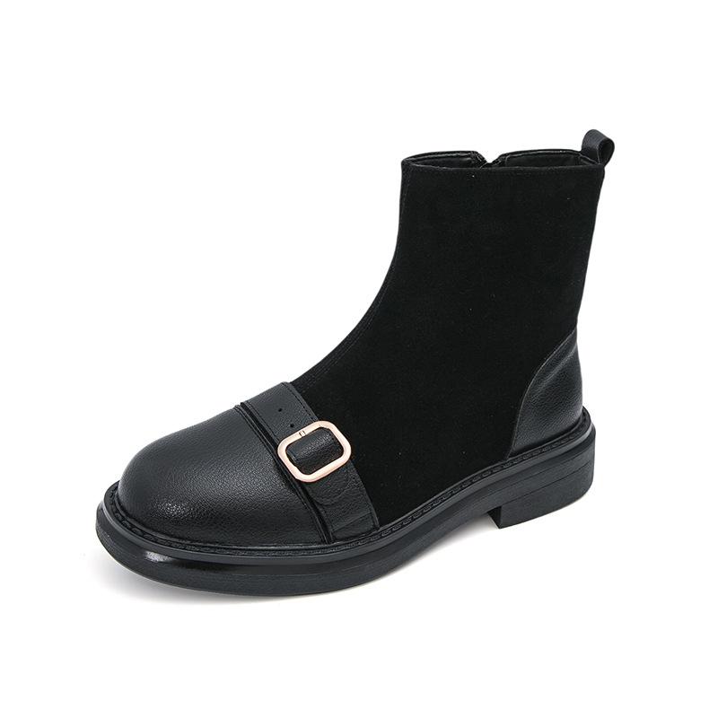 

Большой размер ботинки Мартин толстая подошва увеличивающие рост кожаные ботинки мужские новые ретро британские вставки боковая молния средняя голень короткие ботинки мужские 46 чёрный