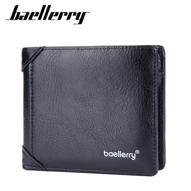New Wallet Men Short Style European American Retro Business Horizontal Multi Slot Buckle Ticket Holder