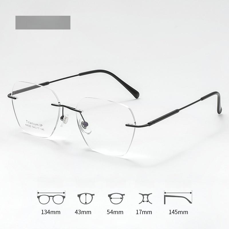 Xbora Fashion Rimless Custom Prescription Glasses Progressive Myopia Reading Anti-blue light Eyewear For Women and Men 68020