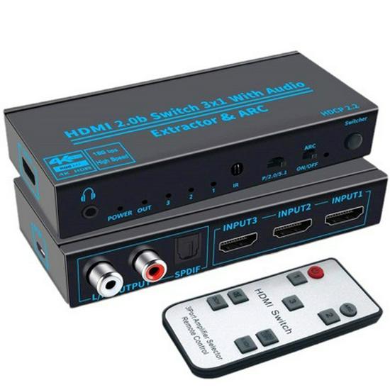 HDMI 2.0 Switch 3x1 with ARC and 4K60Hz Output